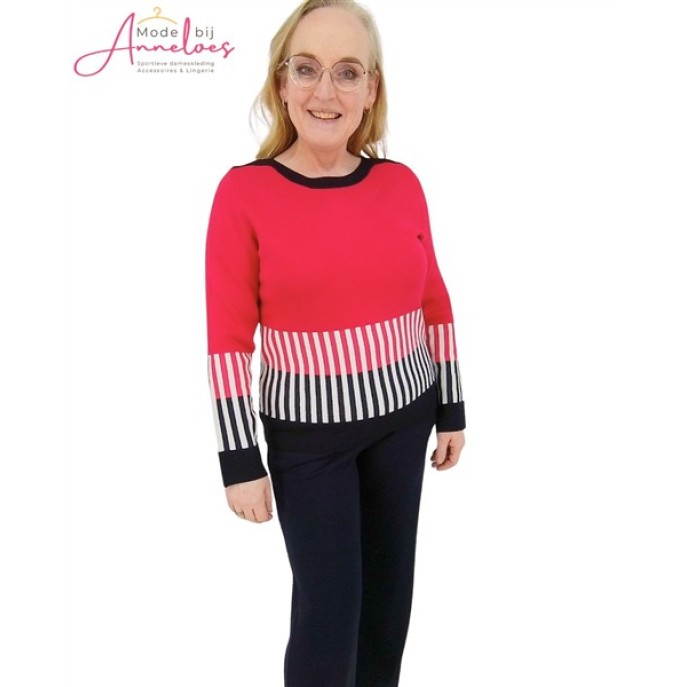 Z Micha Pullover colorblock Red Navy Ecru